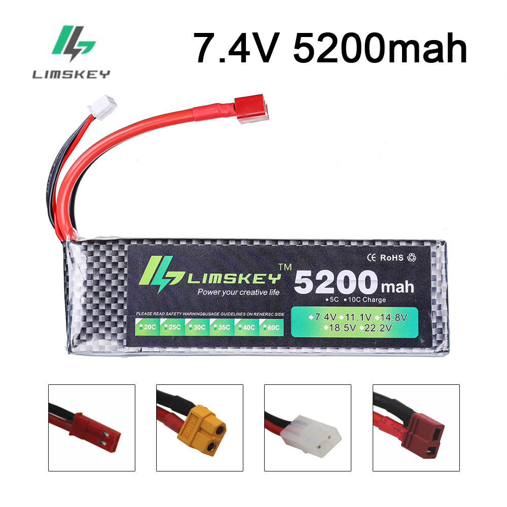 Rc Hobby Drone - Limskey Güç Bataryası 7.4V 5200mAh Batarya