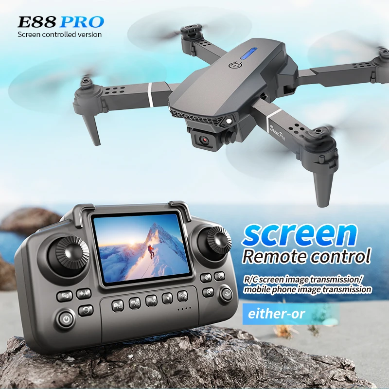 Rc Hobby Grade Helicopter - Profesyonel E88 PRO Drone ekranlı 8K