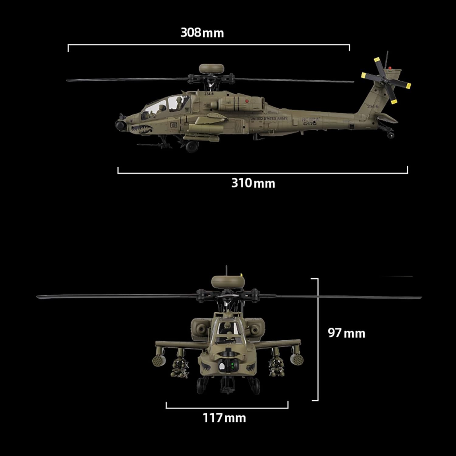 310MM 6CH C170 AH-64D Uzaktan  - Rc Hobby Grade Helicopter incelemesi ve fiyatı